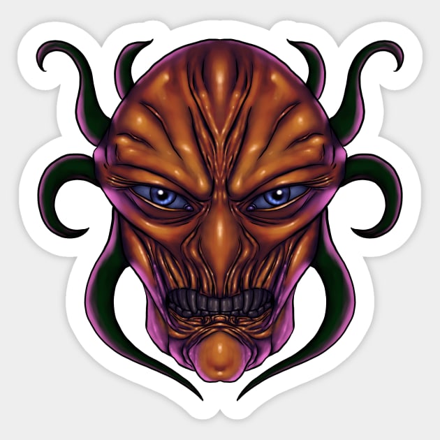 Alien Overlord Sticker by danfeldmeier